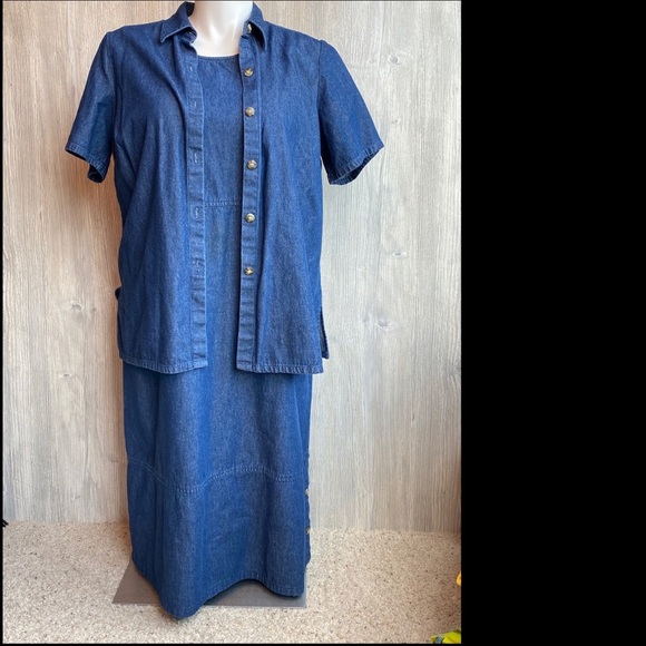Bridge water 2 piece long denim dress and top set size 16w - Picture 1 of 14